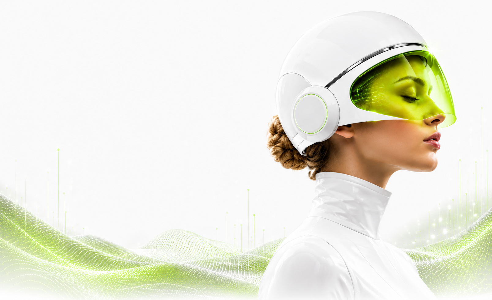 Pessoa com capacete futurista — VOOXY